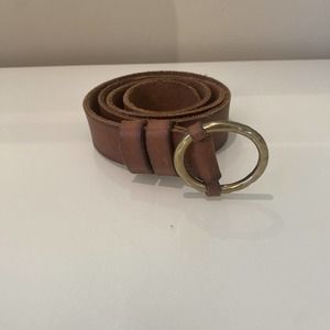 Lucky Brand Brown Learher Belt - size M/L Medium Large - Gold Buckle